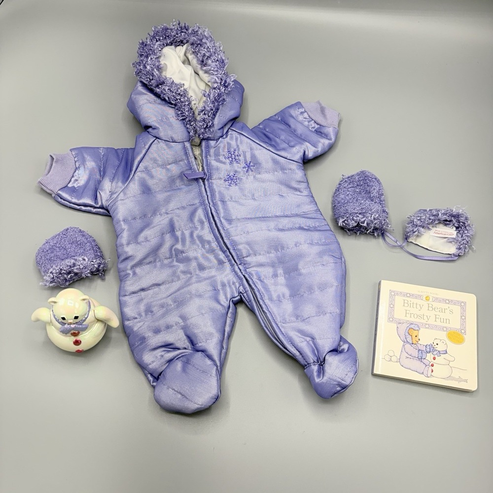 American Girl Doll Bitty Baby Purple Snowflake Snowsuit Set Retired